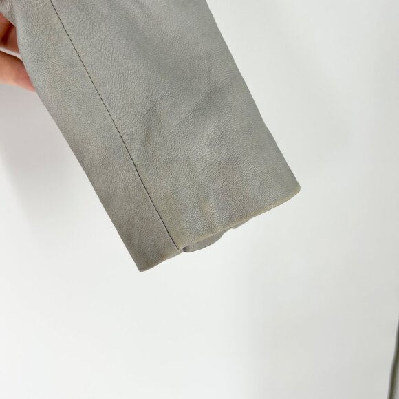 Iro Luiga Gray Leather Moto Biker Jacket - Picture 9 of 14